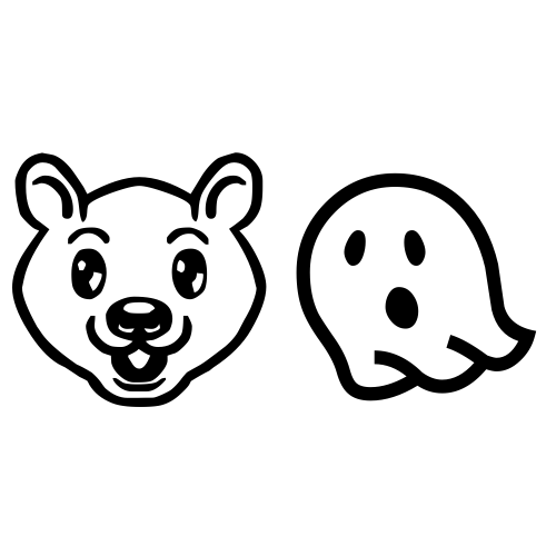 🐻👻 Emoji Domain black and white Symbola rendering